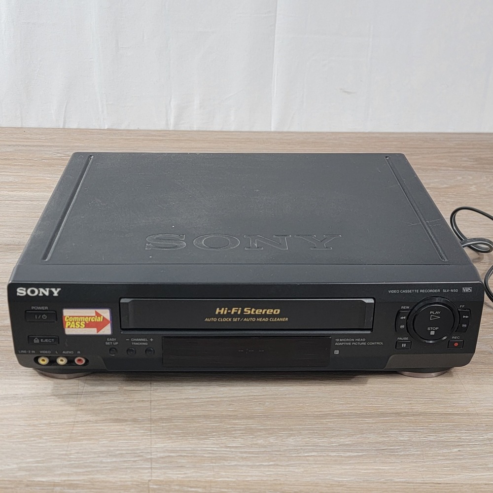 Sony SLV-N50 VHS VCR Hi-Fi Stereo Video Cassette Recorder Black 19 Micron Head